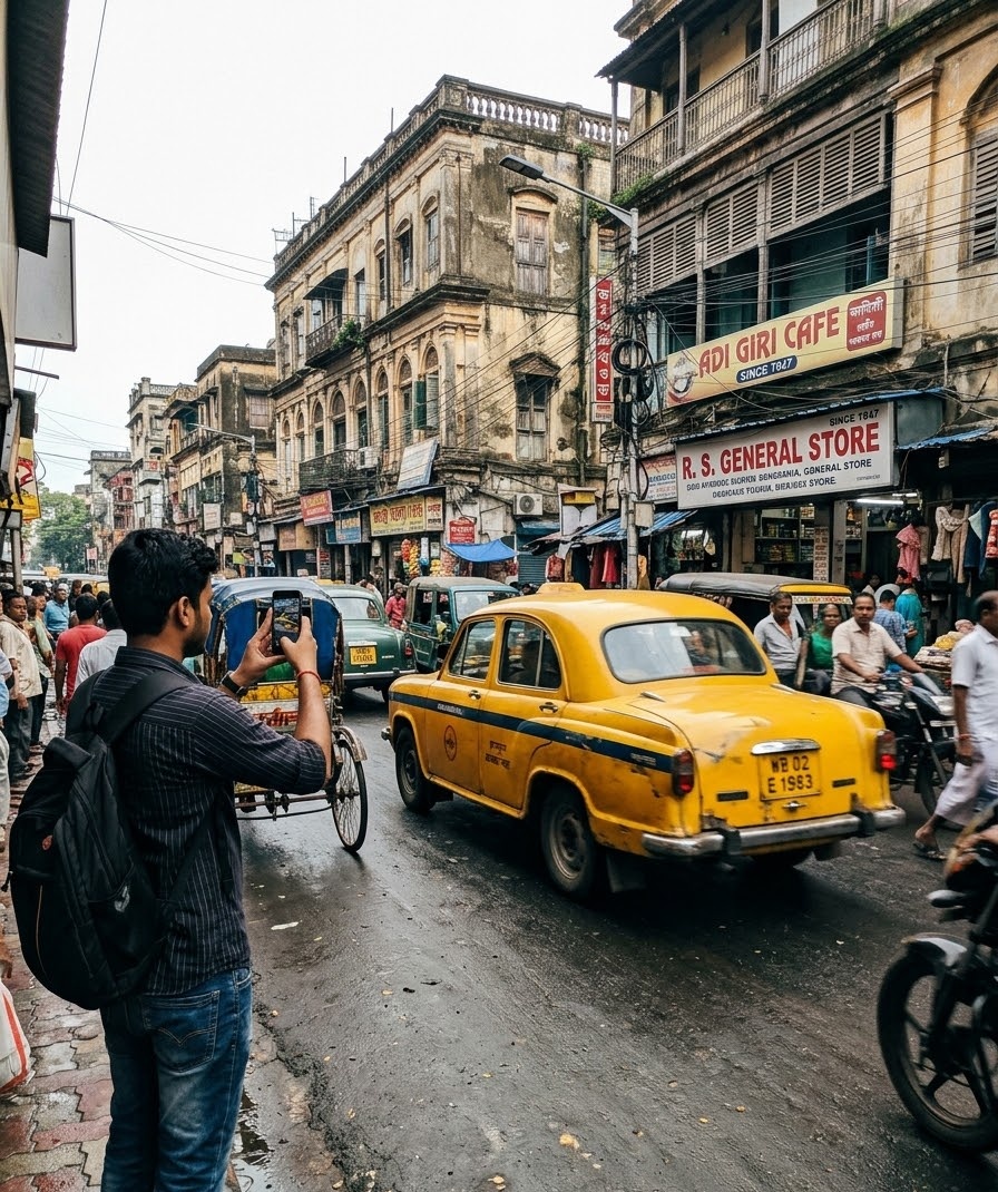 clicks Kolkata's taxi